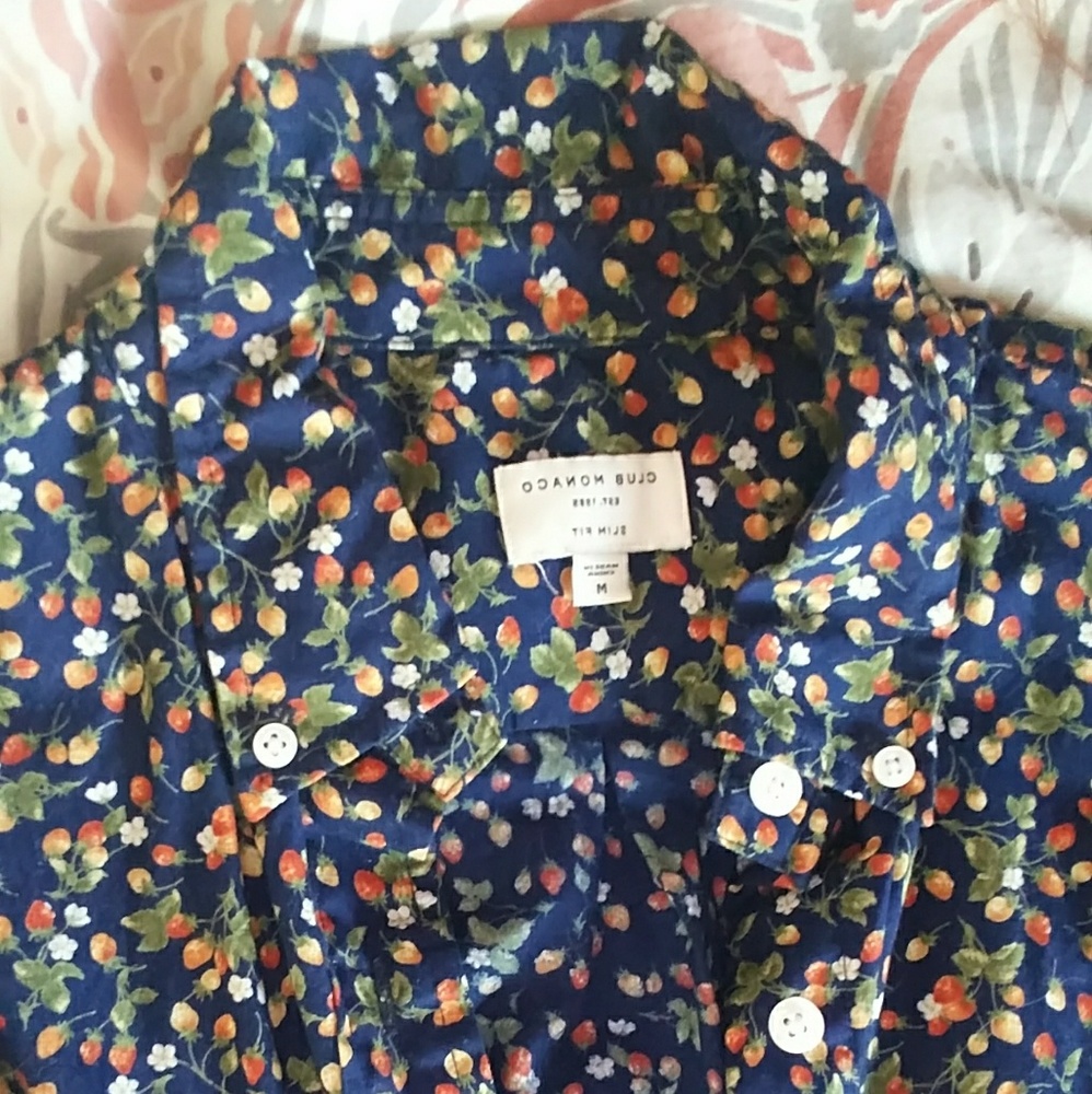 Club Monaco Strawberries Casual Shirt